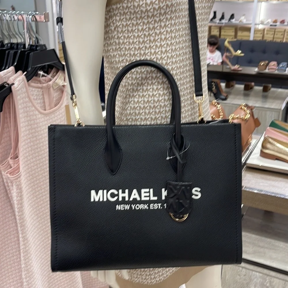 Michael Kors Medium Mirella 35S2G7ZT7L Tote Bag In Black NWT